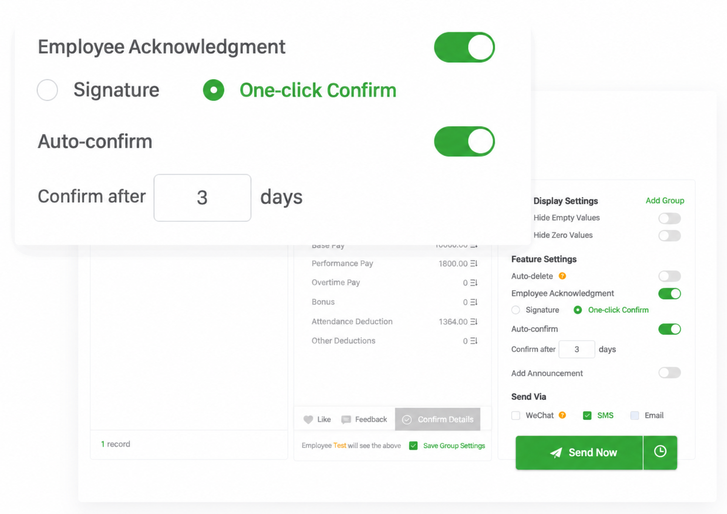 SugarHR product interface: 05 auto confirm
